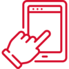 Icon Symbolbild für innovatives Touch-Display der horizontale Mikro-Spritzgießmaschine